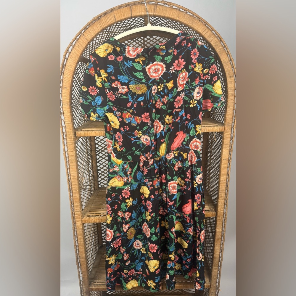 Maeve Anthropologie Bloedel Floral Midi Dress US 8 Pockets Side Zip - Picture 5 of 6